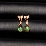 Peridot Stone Grapevine Stud Earrings