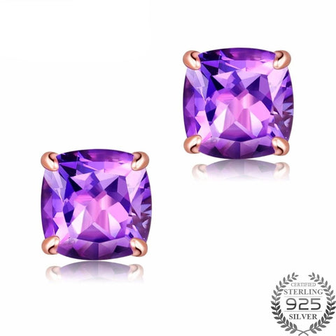 Purple Amethyst Stud Earrings