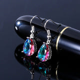 Rainbow Topaz Hook Earrings