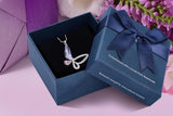 Purple Sterling Silver Crystal Butterfly Necklace