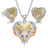 Gold Angel Wings Heart Set