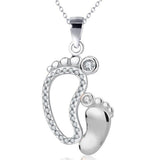 Mom and Baby Foot pendant necklace