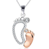 Mom and Baby Foot pendant necklace