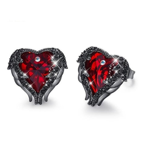 Red & Black Heart Earrings