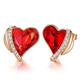 Golden Heart Swarovski Crystal Earrings