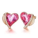 Golden Heart Swarovski Crystal Earrings