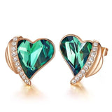 Golden Heart Swarovski Crystal Earrings