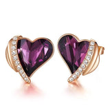 Golden Heart Swarovski Crystal Earrings