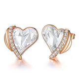 Golden Heart Swarovski Crystal Earrings