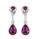 Water drop Rose Swarovski crystal Earrings