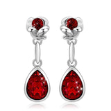 Water drop Rose Swarovski crystal Earrings