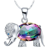 Rainbow Topaz Elephant Necklace