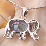 Rainbow Topaz Elephant Necklace