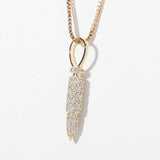 Sterling Silver Zircon Bullet Pendant Necklace