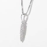 Sterling Silver Zircon Bullet Pendant Necklace