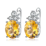 5.21Ct Natural Citrine Gemstone Stud Earrings