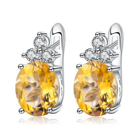 5.21Ct Natural Citrine Gemstone Stud Earrings