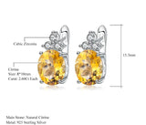 5.21Ct Natural Citrine Gemstone Stud Earrings