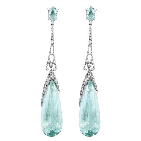 Sky Blue Topaz Stone Crystal Earrings