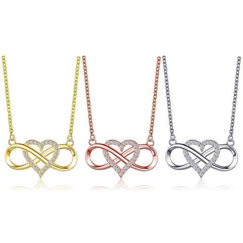 Infinity Love Heart Necklaces