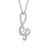 Treble Clef Opal Necklace