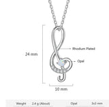 Treble Clef Opal Necklace