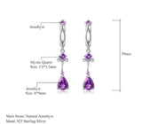 Bella 2.87Ct Natural Purple Amethyst Drop Earrings